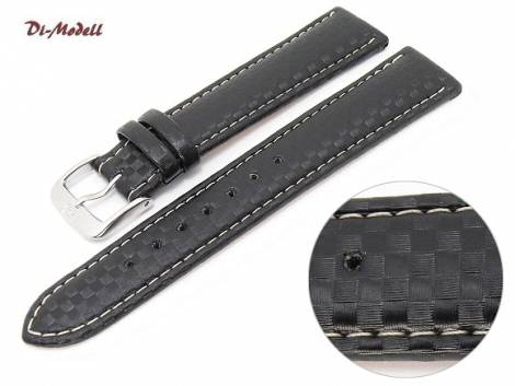 Watch band 20mm black Di-Modell -Carbonio Sport- waterproof Carbon-Optik - Bild vergr��ern 