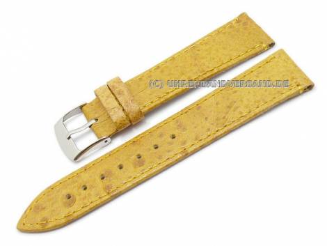 Watch strap 20mm mustard yellow genuine frog leather grained (width of buckle 18 mm) - Bild vergr��ern 