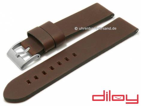 Watch strap 22mm dark brown leather vintage look with easy change spring bars DILOY (width of buckle 22 mm) - Bild vergr��ern 