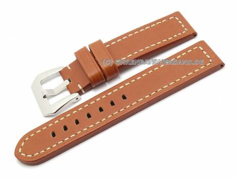 Watch strap 20mm light brown leather aviator look (width of buckle 20 mm) - Bild vergr��ern 