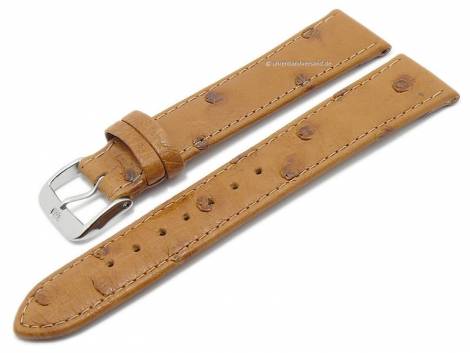 Watch band -Strauss- 19mm light brown Di-Modell genuine ostrich (width of buckle 18 mm) - Bild vergr��ern 