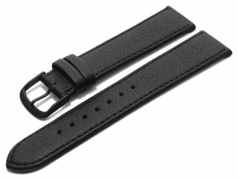 Watch band 17mm black Di-Modell -Sport waterproof- grained surface (width of buckle 16 mm) - Bild vergr��ern 