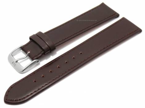 Watch strap -Marengo- 18mm dark brown SHELL CORDOVAN smooth stitched by DI-MODELL (width of buckle 16 mm) - Bild vergr��ern 