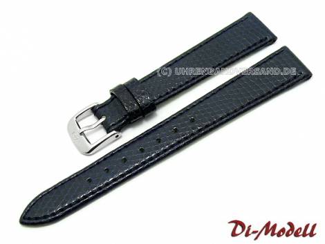 Watch strap 17mm dark blue Di-Modell -Brillant- lizard grain (width of buckle 16 mm) - Bild vergr��ern 