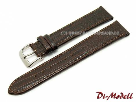 Watch band XL 18mm dark brown Di-Modell -Topas- teju lizard grain (width of buckle 16 mm) - Bild vergr��ern 