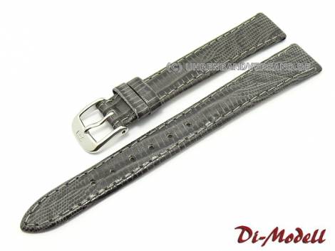 Watch band XL 14mm grey Di-Modell -Topas- teju lizard grain (width of buckle 12 mm) - Bild vergr��ern 