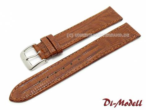 Watch band XL 18mm light brown Di-Modell -Topas- teju lizard grain (width of buckle 16 mm) - Bild vergr��ern 