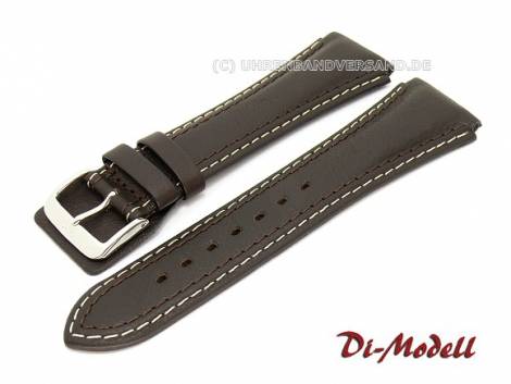 Watch band 26mm dark brown Di-Modell -Pilot- light contrast stitching - Bild vergr��ern 