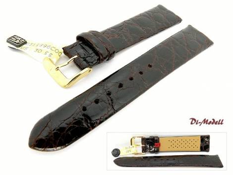 Well-crafted watch strap 17mm dark brown genuine Croco classic by DI-MODELL (width of buckle 16 mm) - EU ONLY - Bild vergr��ern 