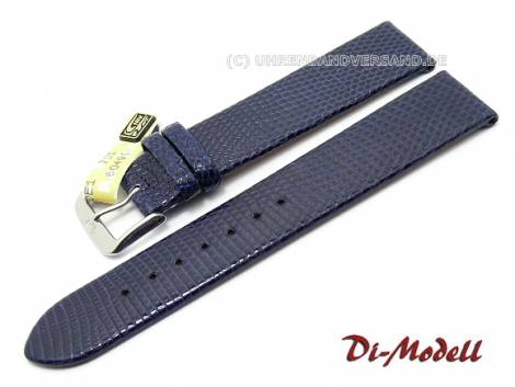 Well-crafted watch strap 16mm dark blue genuine Teju classic by DI-MODELL (width of buckle 15 mm) - EU ONLY - Bild vergr��ern 