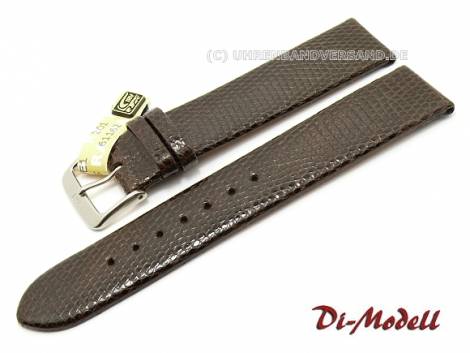 Well-crafted watch strap XL 16mm dark brown genuine Teju classic by DI-MODELL (width of buckle 15 mm) - EU ONLY - Bild vergr��ern 