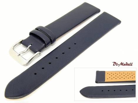 Watch band 12mm dark blue Di-Modell -Calf Classic- waterproof smooth surface (width of buckle 10 mm) - Bild vergr��ern 