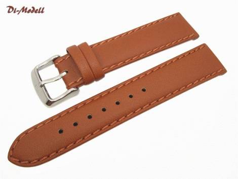 Watch band 19mm brown by Di-Modell -Oregon- saddle leather handstitched (width of buckle 18 mm) - Bild vergr��ern 