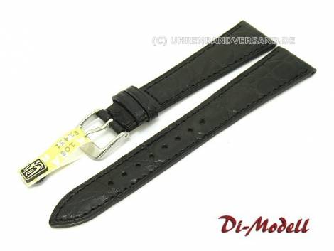 Well-crafted watch strap -Kensington- 18mm black genuine Croco by DI-MODELL (width of buckle 14 mm) - EU ONLY - Bild vergrern 