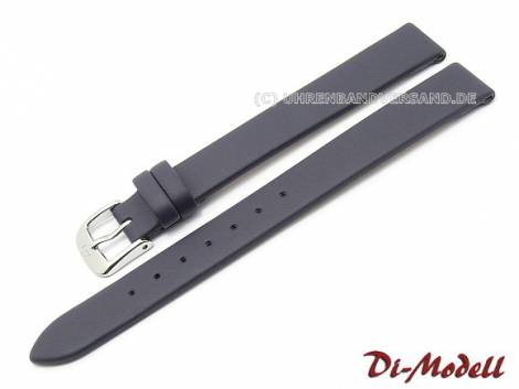 Watch strap 12mm XL dark blue Di-Modell -Nappa waterproof- smooth (width of buckle 10 mm) - Bild vergrern 