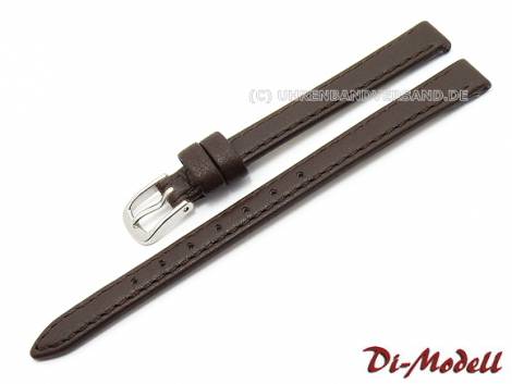 Watch strap 11mm dark brown Di-Modell -Softina- calfs leather (width of buckle 10 mm) - Bild vergrern 