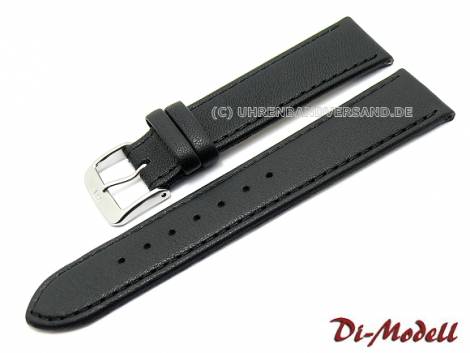 Watch strap XS 22mm black Di-Modell -Softina- calfs leather (width of buckle 18 mm) - Bild vergr��ern 