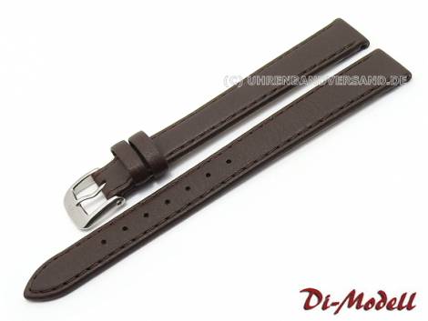 Watch strap 14mm XL dark brown Di-Modell -Softina- calfs leather (width of buckle 12 mm) - Bild vergr��ern 