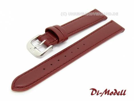 Watch band XS 14mm burgundy Di-Modell -Lifestyle- smooth surface stitched (width of buckle 12 mm) - Bild vergr��ern 