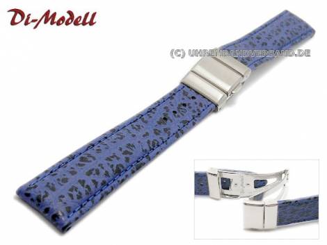 SALE: Watch band 18mm blue Di-Modell -Shark FS- waterproof silver clasp (width of buckle 16 mm) - Bild vergr��ern 
