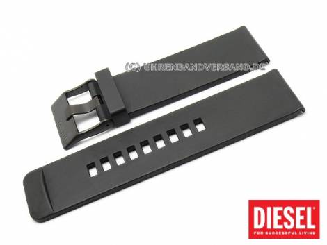 Watch strap original replacement DIESEL 26mm black rubber smooth surface for DZ4192 Chrono - Bild vergr��ern 