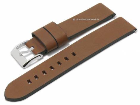 Watch strap 22mm brown leather vintage look with easy change spring bars DILOY (width of buckle 22 mm) - Bild vergr��ern 