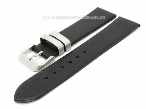 Watch band -Iron Loop- 24mm black smooth surface iron loops by EULIT (width of buckle 22 mm) - Bild vergrern 