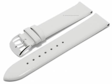 Watch strap -Lack- 16mm white patent leather glossy by BARINGTON (width of buckle 14 mm) - Bild vergr��ern 