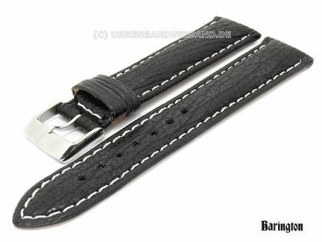 Watch band 18mm black Barington -Shark- waterproof light colored stitching - Bild vergr��ern 