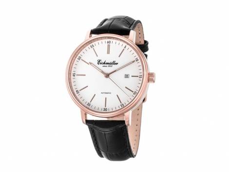 Automatic watch stainless steel ros� golden face white leather strap from Eichmueller (*EM*HU*) - Bild vergr��ern 