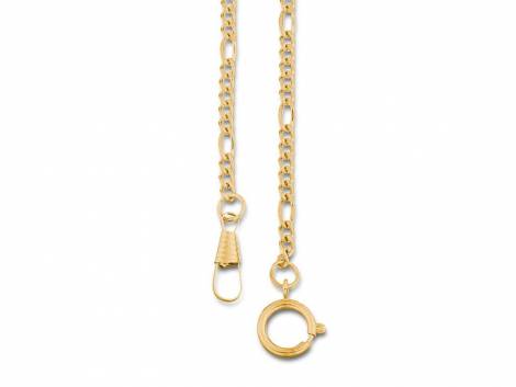 Pocket watch chain metal golden coated Figaro chain - Bild vergrern 
