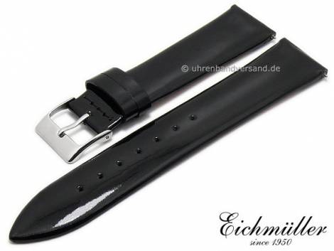 Watch strap 20mm EASY-CLICK black patent leather fashion by BandOh (width of buckle 18 mm) - Bild vergr��ern 