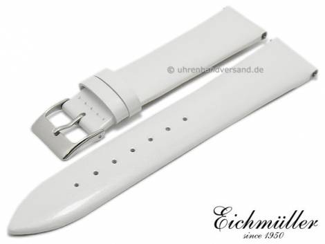 Watch strap 16mm EASY-CLICK white patent leather fashion by BandOh (width of buckle 14 mm) - Bild vergrern 