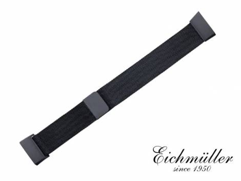 Watch strap black mesh fine structure suitable for FITBIT Charge 3 Tracker from EICHMUELLER - Bild vergrern 