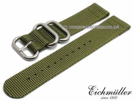 Watch strap 22mm olive textile military look ZULU NATO design by EICHMLLER - Bild vergrern 