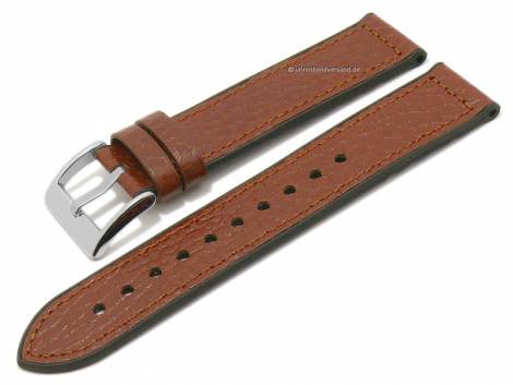 Watch strap 20mm brown nappa leather/silicone grained by EICHMLLER (width of buckle 20 mm) - Bild vergrern 