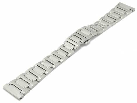 Watch strap 24mm stainless steel solid partly polished with butterfly clasp by EICHMLLER - Bild vergrern 