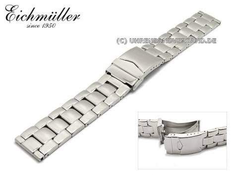 Watch band 22mm stainless steel solid heavy type polished from Eichmueller - Bild vergrern 