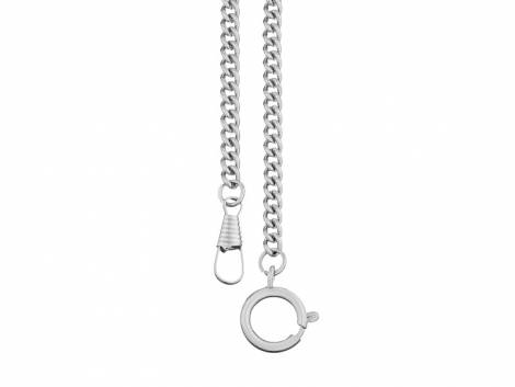 Pocket watch chain metal silver round curb chain - Bild vergrern 