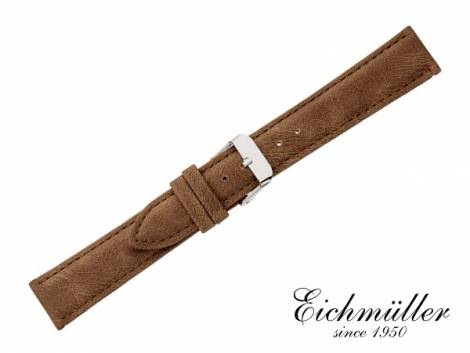 Watch strap 16mm brown VEGAN vintage look by EICHM�LLER (width of buckle 14 mm) - Bild vergr��ern 