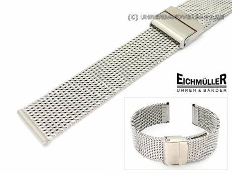 Watch band 20mm stainless steel mesh robust matt push buckle by EICHM�LLER - Bild vergr��ern 