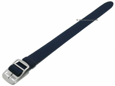 Watch strap -Baltic- 20mm dark blue perlon/textile one piece strap by EULIT - Bild vergr��ern 