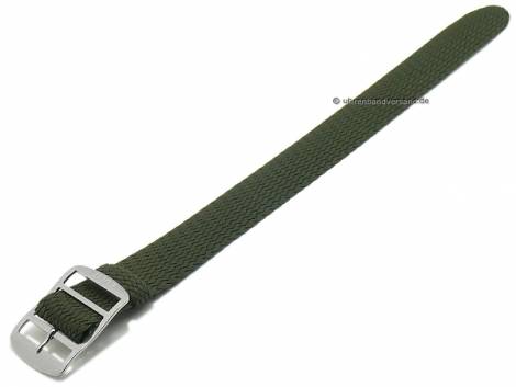 Watch strap -Baltic- 20mm oliv green perlon/textile one piece strap by EULIT - Bild vergrern 