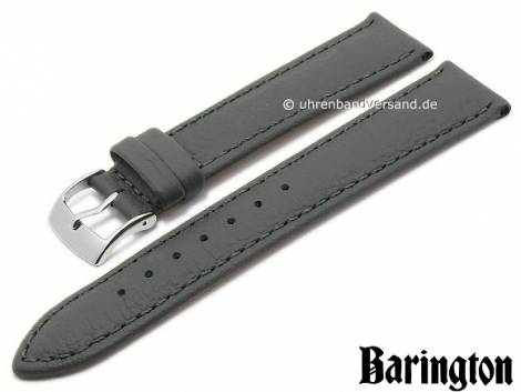 Watch strap -Fancy Classic- 22mm grey leather grained matt stitched by BARINGTON (width of buckle 20 mm) - Bild vergr��ern 