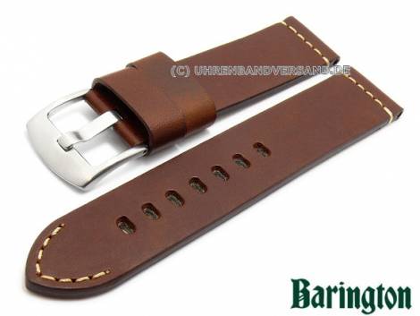 Watch strap -Orion- 22mm auburn leather smooth matt light stitching by EULIT (width of buckle 22 mm) - Bild vergr��ern 