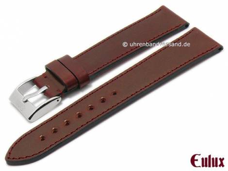 Watch strap -SHELL CORDOVAN- 18mm bordeaux vegetable tanned stitched by EULUX (width of buckle 16 mm) - Bild vergrern 