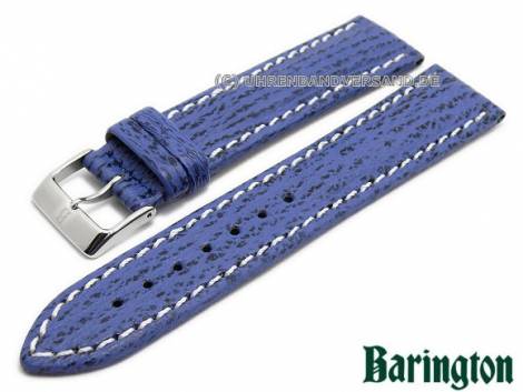 Watch band XL -Shark- 20mm dark blue shark leather waterproof light stitching Barington (width of buckle 18 mm) - Bild vergr��ern 