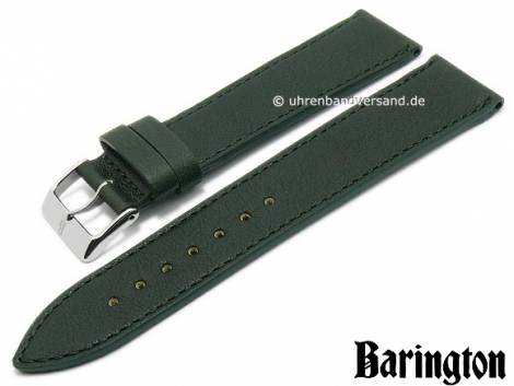 Watch strap -Bauhaus- 20mm dark green very soft leather grained matt stitched by BARINGTON (width of buckle 18 mm) - Bild vergrern 