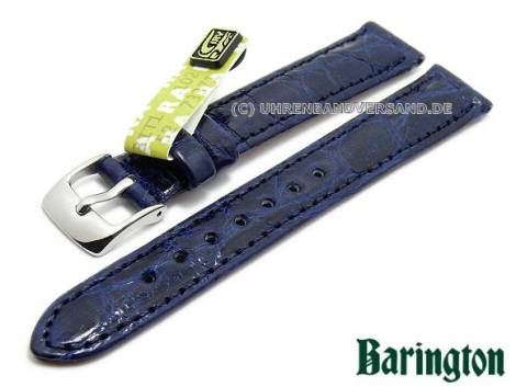 Well-crafted watch strap 15mm dark blue Barington genuine Croco glossy (width of buckle 14 mm) - EU ONLY - Bild vergr��ern 