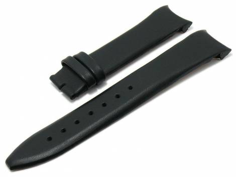 Watch strap original MAURICE LACROIX 18mm black leather smooth matt with curved ends - Bild vergr��ern 